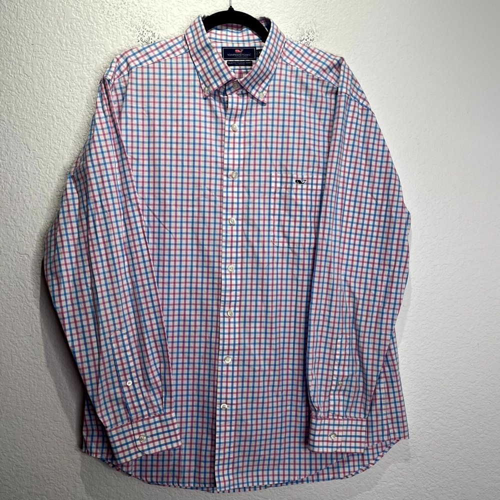 Vineyard‎ Vines by Shep & Ian Slim Fit Tucker Shirt Mens XL Multicolor Gingham